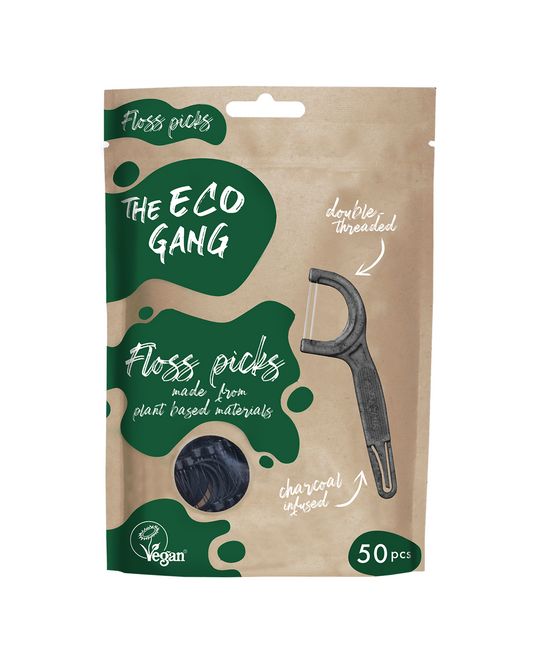 The Eco Gang Floss picks 50-p Charcoal