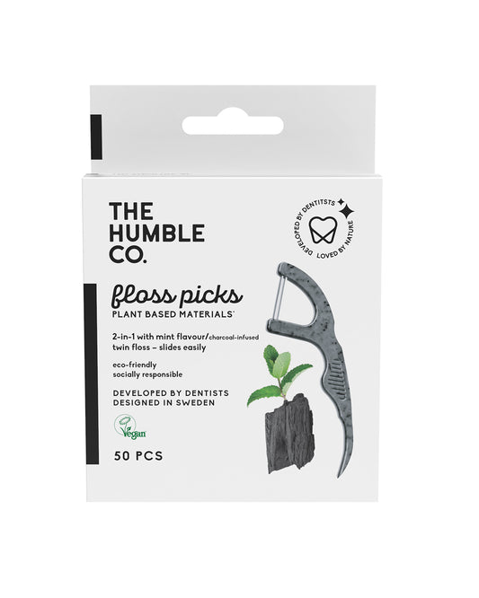 The Humble Co. Dental Floss Picks - Charcoal